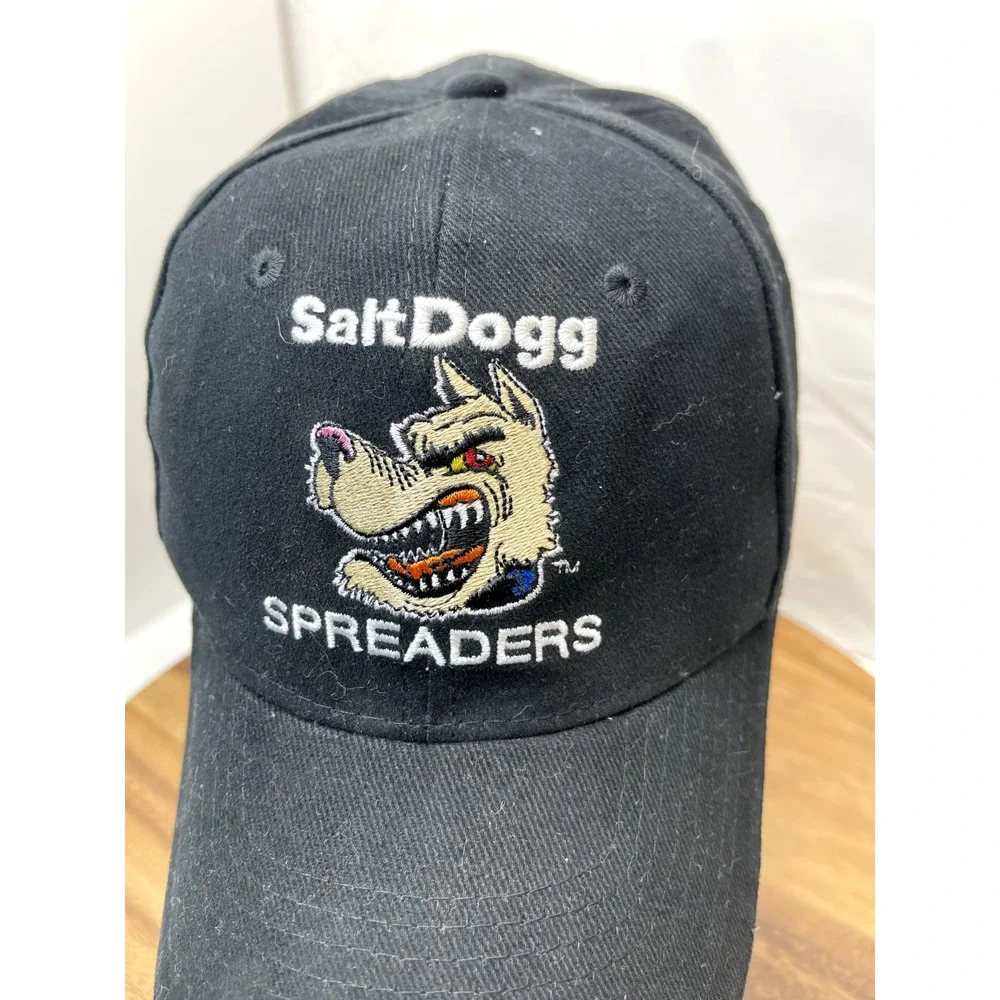 Salt‎ Dogg Hat Cap Spreaders Embroidered Black Adjustable Strap Back Baseball